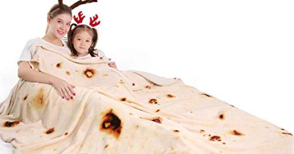Round Novelty Blanket Outdoors Travel Style 2, 70 inches Giant Burrito Blanket for Adult and Kids Funny and Soft Flannel Taco Blanket for Indoors Home Burritos Tortilla Blanket