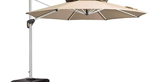 Purple Leaf The Best In, Purple Leaf Offset Patio Umbrella Base With Wheels Sand Water Filled